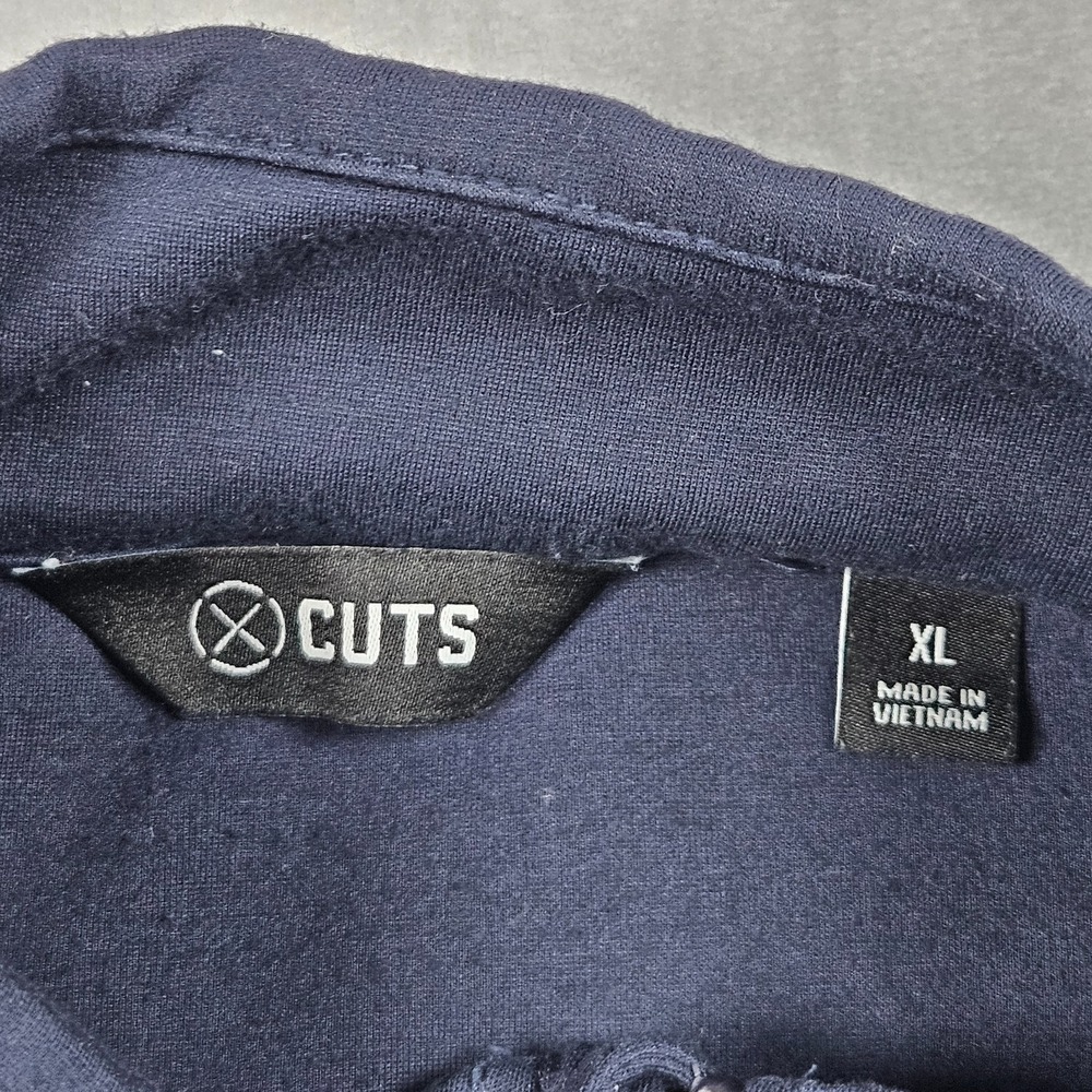 Cuts Clothing Sweatshirt Mens XL Navy Blue 1/4 Zip Athleisure Pockets‎ *FLAW - Picture 3 of 13